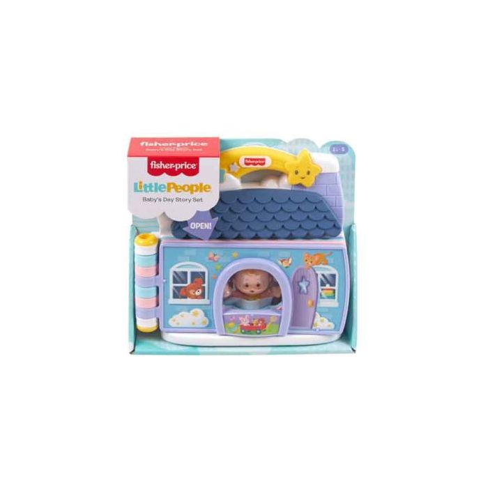 Fisher-Price Little People Baby's Day Story Set, 2 in 1 book and playset  with baby figure for toddlers and preschool kids